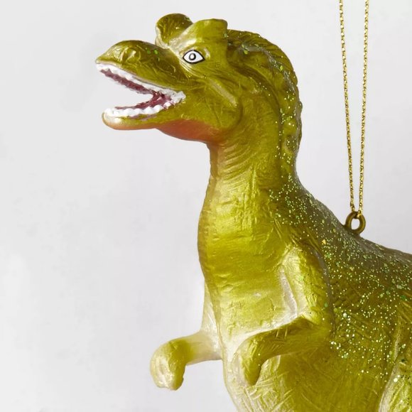 T-Rex Christmas Tree Ornament Green Gold - Wondershop - Dinosaur NEW - Picture 2 of 3
